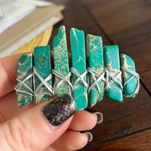 Jade crystal quartz hair barrette